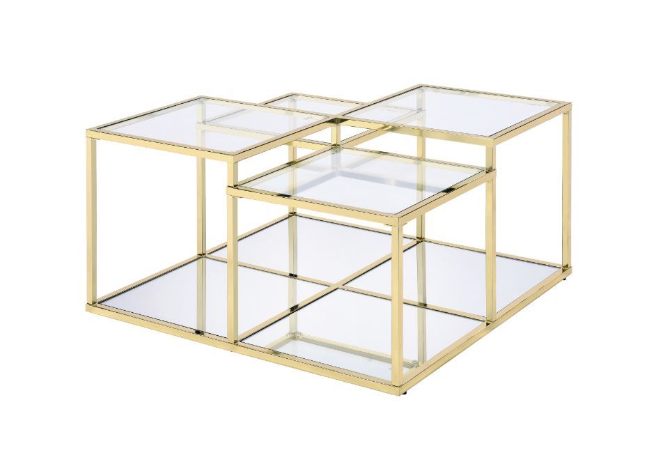 Uchenna - Coffee Table - Clear Glass & Gold