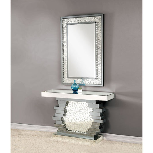 Nysa - 47" X 14" Console Table - Mirrored & Faux Crystals