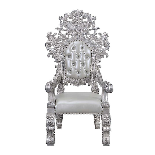 Valkyrie - Arm Chair (Set of 2) - Synthetic Leather & Antique Platinum