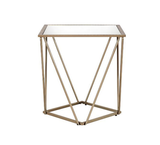Fogya - End Table - Mirrored & Champagne Gold
