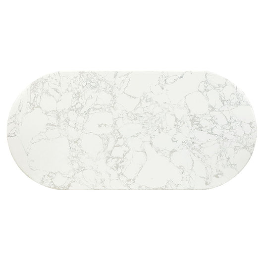 Zayn - Dining Table - White Natrual Marble Top & White
