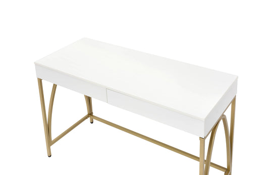Lightmane - Vanity Desk Same 92660) - White High Gloss & Gold