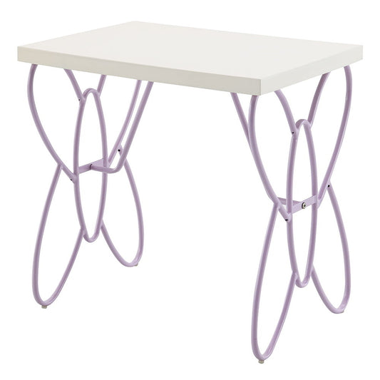 Priya II - Nightstand - White & Light Synthetic Leather Rple