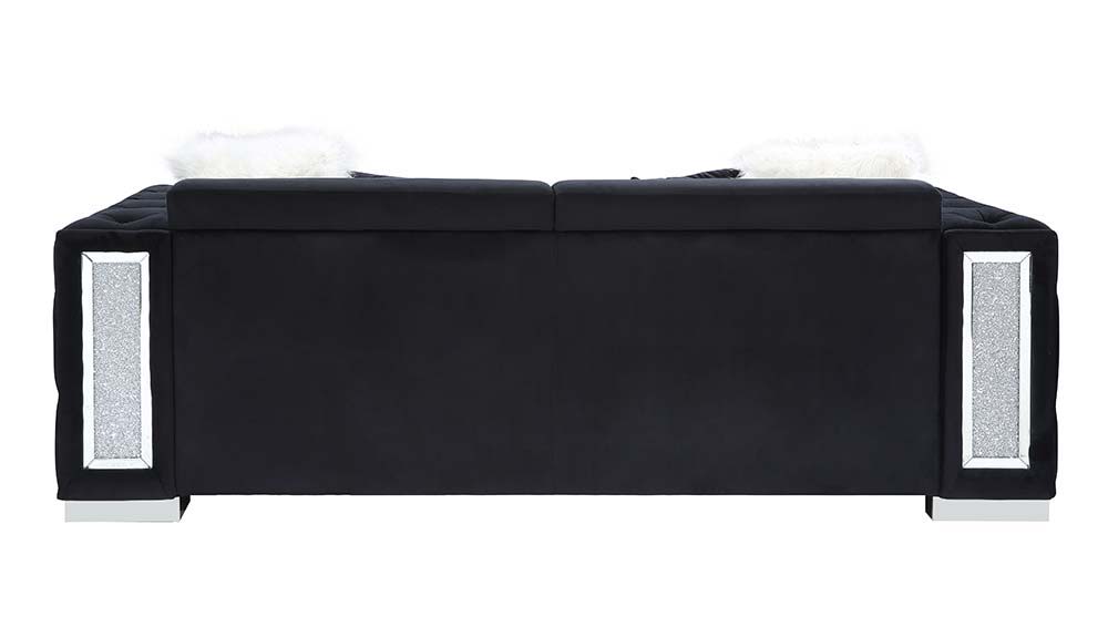 Trislar - Sofa With 4 Pillows (Same 52525) - Black Velvet