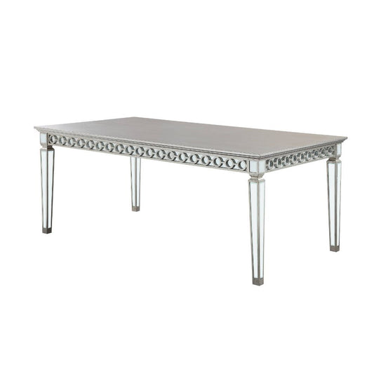Varian - Dining Table (90"L) - Mirrored & Antique Platinum