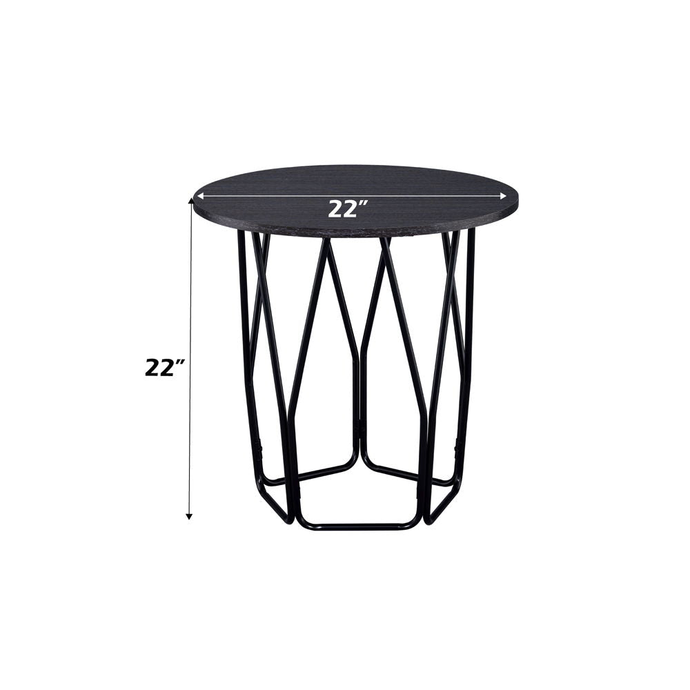 Sytira - End Table - Espresso & Black