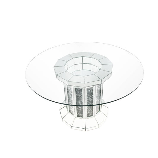 Noralie - Dining Table - Clear Glass Top & Mirrored & Faux Diamonds