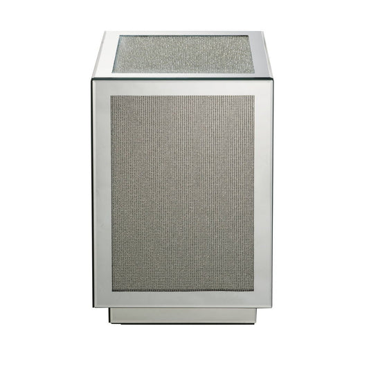 Noralie - 20" Accent Table - Mirrored, Faux Diamonds