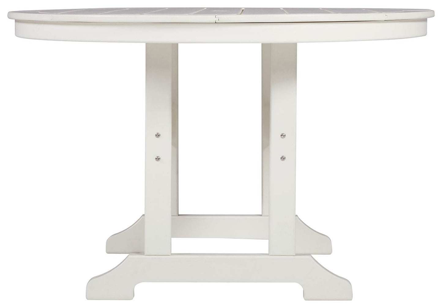 Crescent Luxe - Round Dining Table w/Umb OPT - White