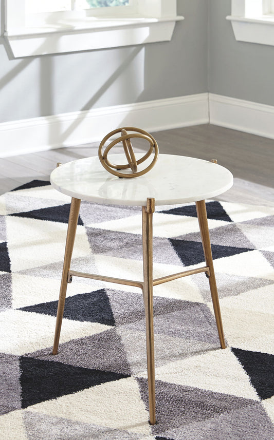 Chadton - Accent Table - White / Gold Finish