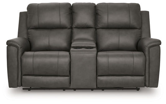Bleckley - Power Reclining Loveseat With Console / Adjustable Headrest