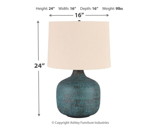 Malthace - Metal Table Lamp - Patina