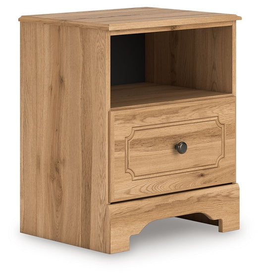 Aleaport - One Drawer Night Stand - Warm Brown