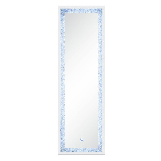 Noralie - 60" Floor Mirror With LED - Mirrored & Faux Diamonds