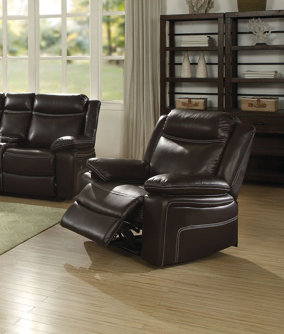 Corra - Motion Recliner - Espresso Synthetic Leather
