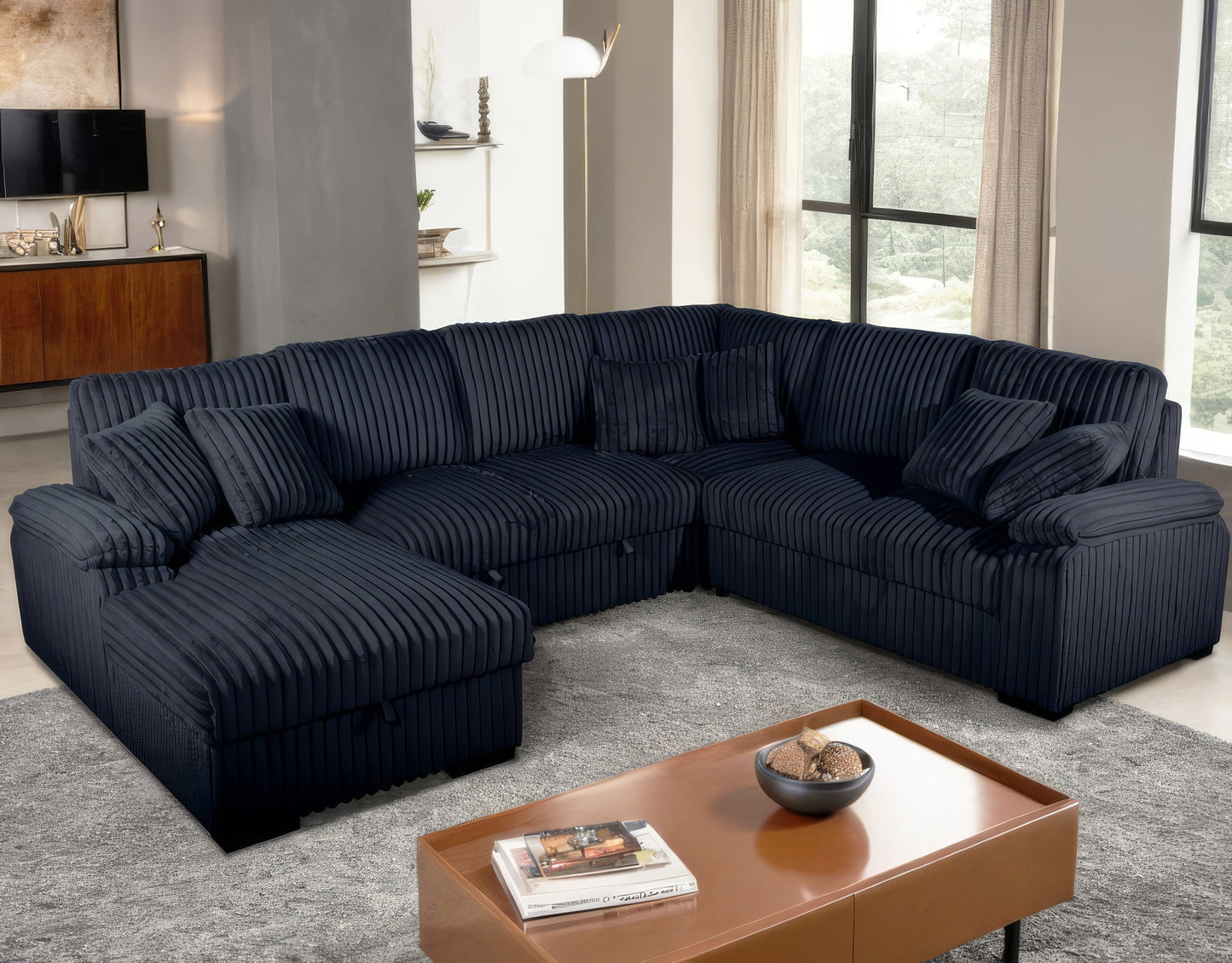 Venice Sectional Sleeper Sofa W/ Storage Chaise