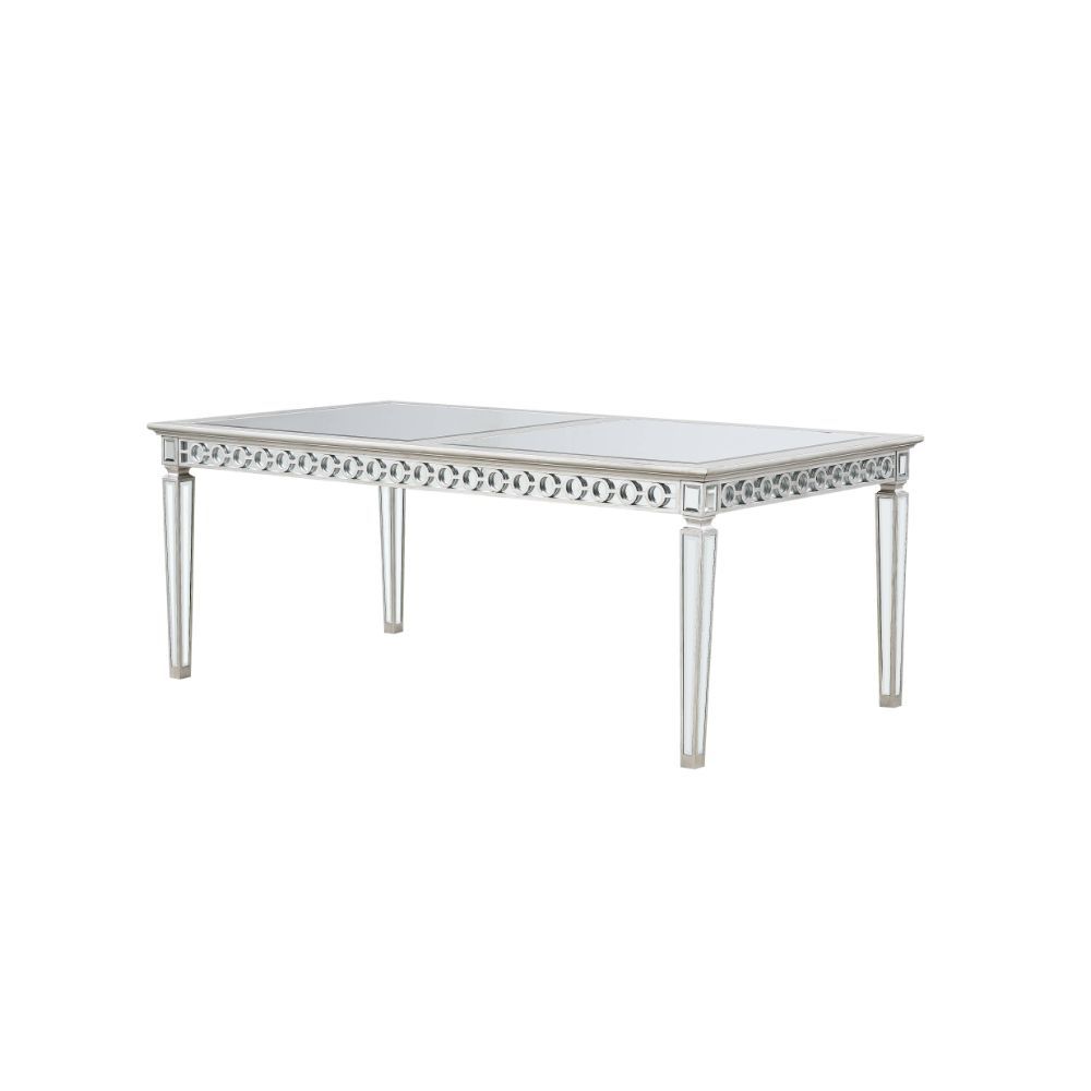 Varian - Dining Table (78"L) - Mirrored & Antique Platinum
