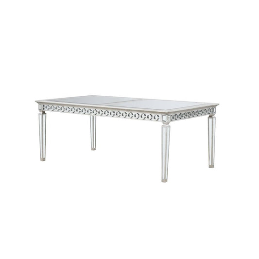 Varian - Dining Table (78"L) - Mirrored & Antique Platinum