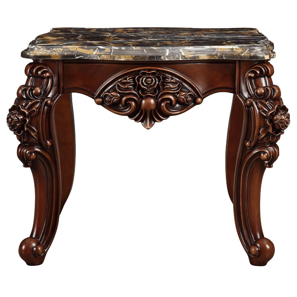 Forsythia - End Table - Marble Top & Walnut