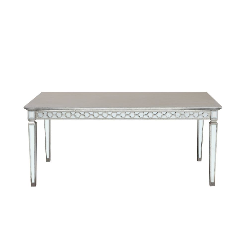 Varian - Dining Table (90"L) - Mirrored & Antique Platinum