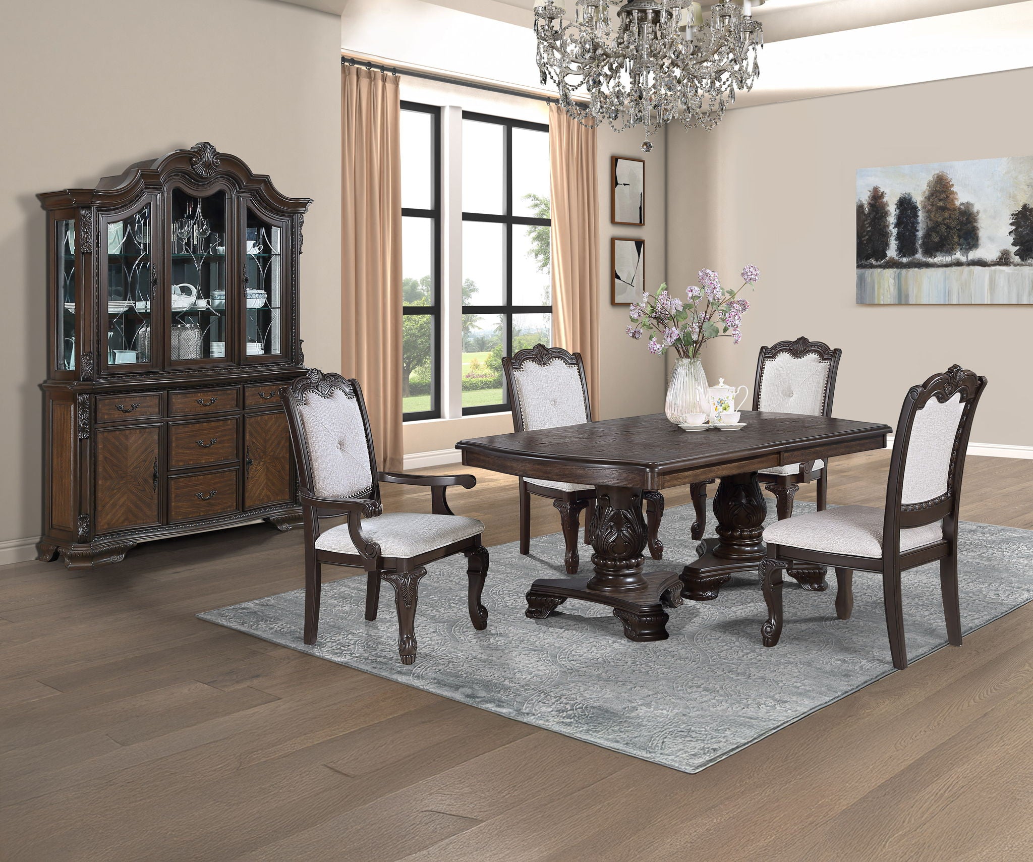 Kiera Dining Room Set Cherry Brown – The Home Furniture Outlet