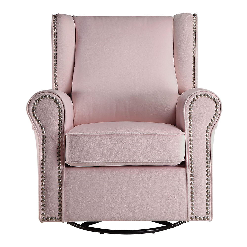Tamaki - Swivel Chair With Glider - Pink Fabric