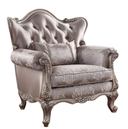 Jayceon - Chair With Pillow - Fabric & Champagne