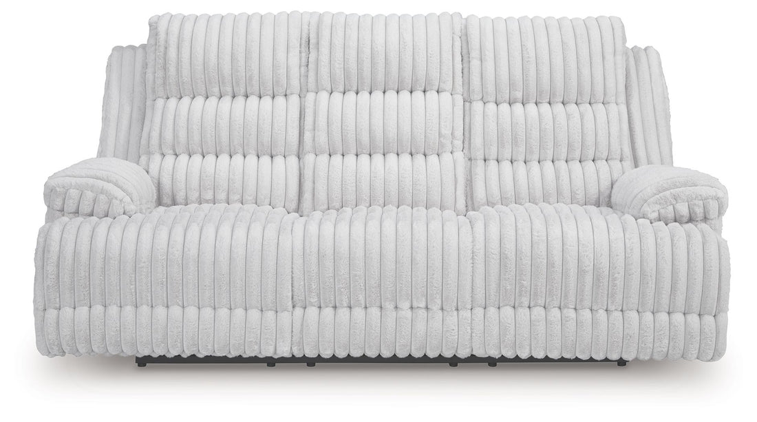 Rhines Falls - Reclining Power Sofa With Drop Down Table - Alloy