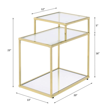 Uchenna - Accent Table - Clear Glass & Gold