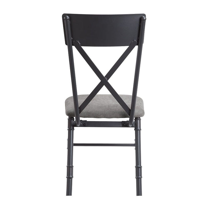 Edina - Side Chair (Set of 2) - Gray Fabric, Oak & Sandy Black