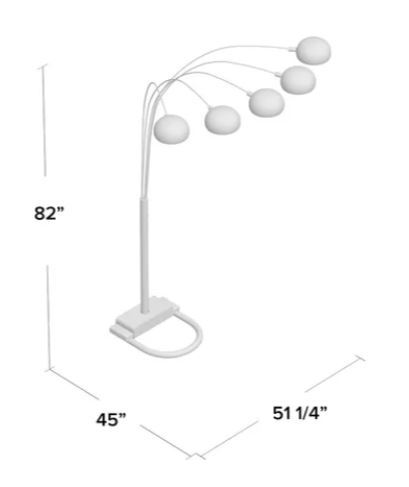 PEACOCK SHADE FLOOR LAMP BK 82"H