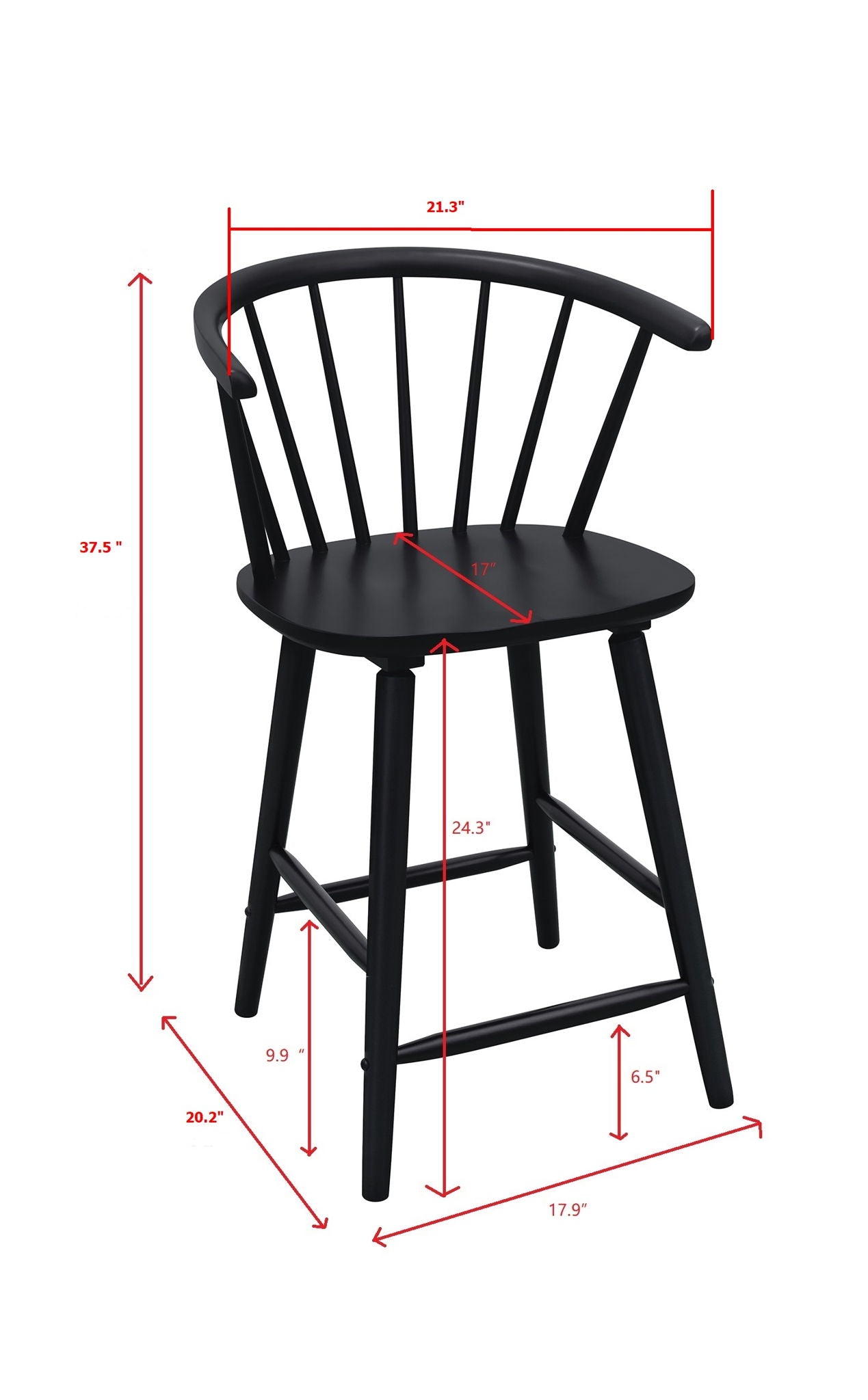 JANNA COUNTER HEIGHT STOOL-BLACK