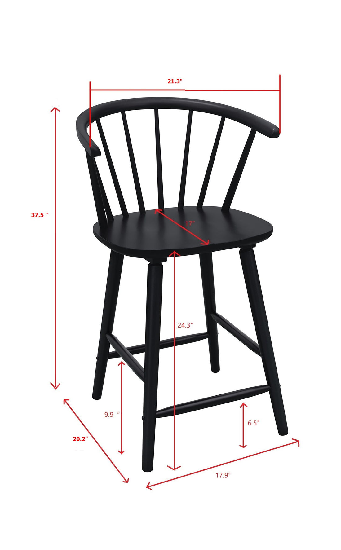 JANNA COUNTER HEIGHT STOOL-BLACK