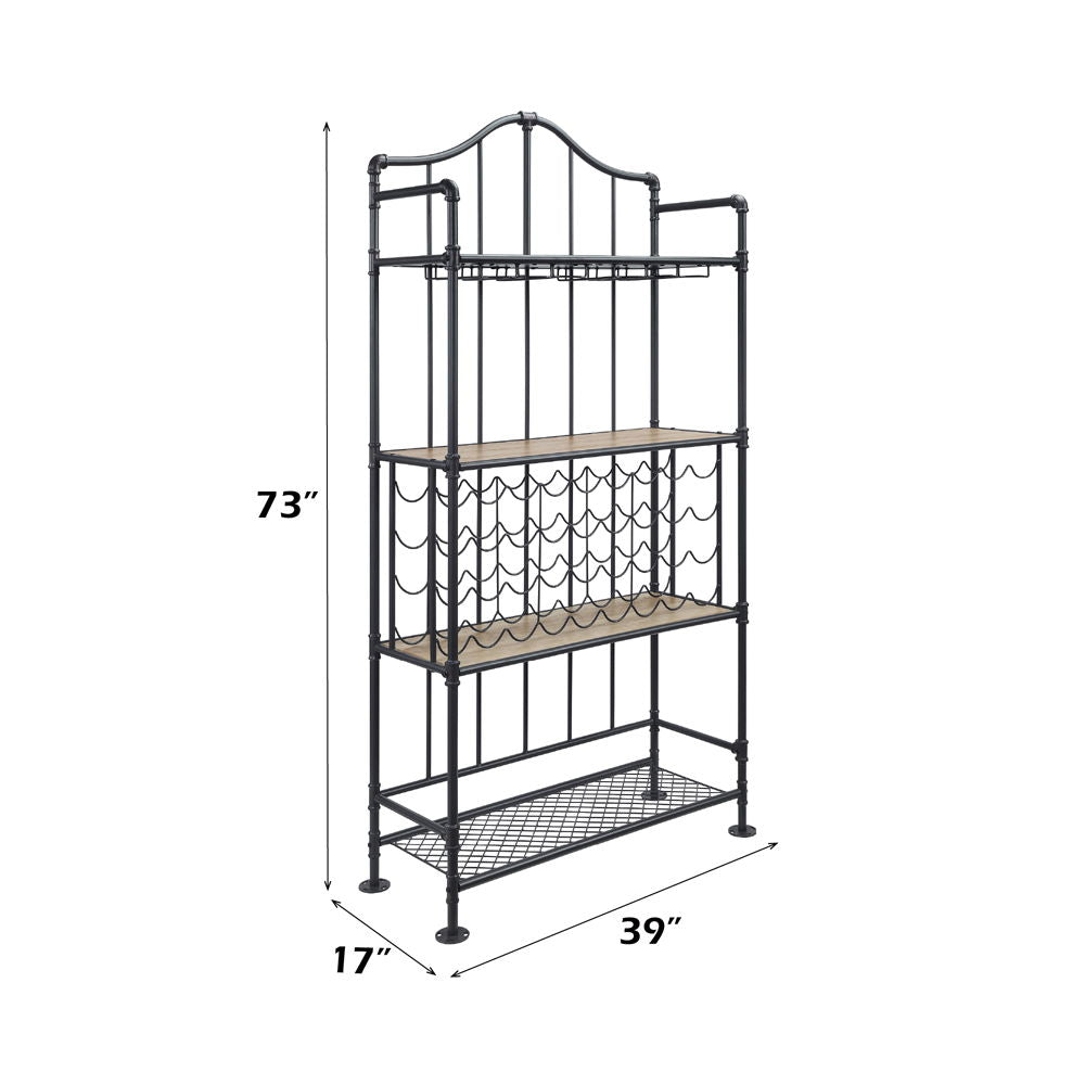 Edina - Wine Rack - Oak & Sandy Black