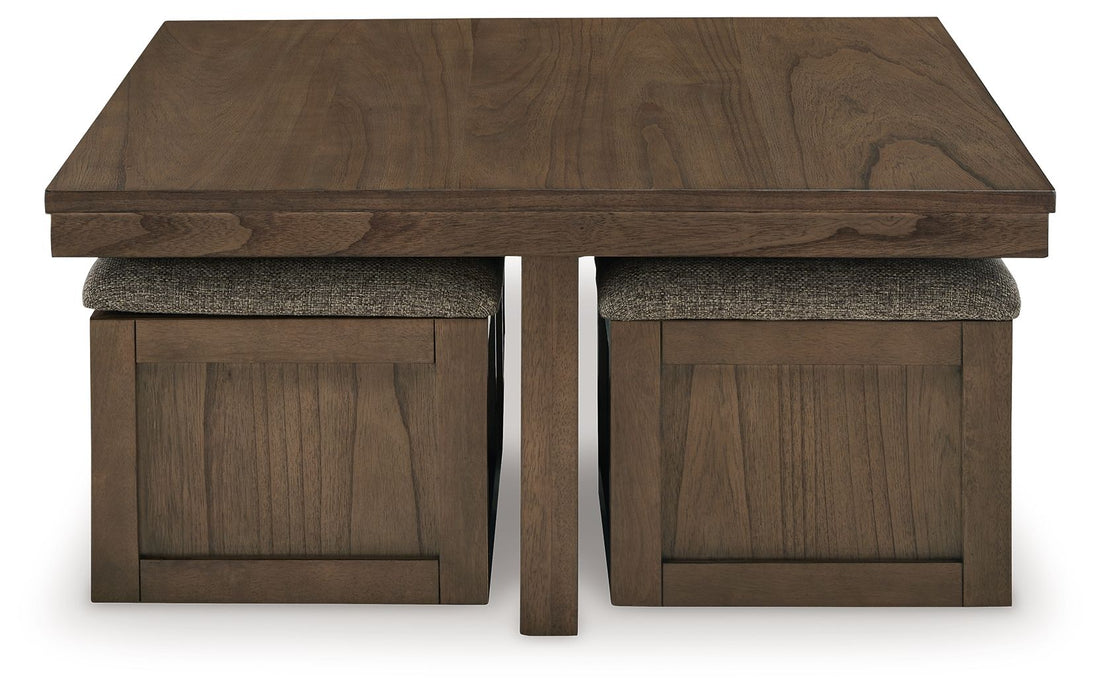 Boardernest - Cocktail Table With 4 Stools (Set of 5) - Brown