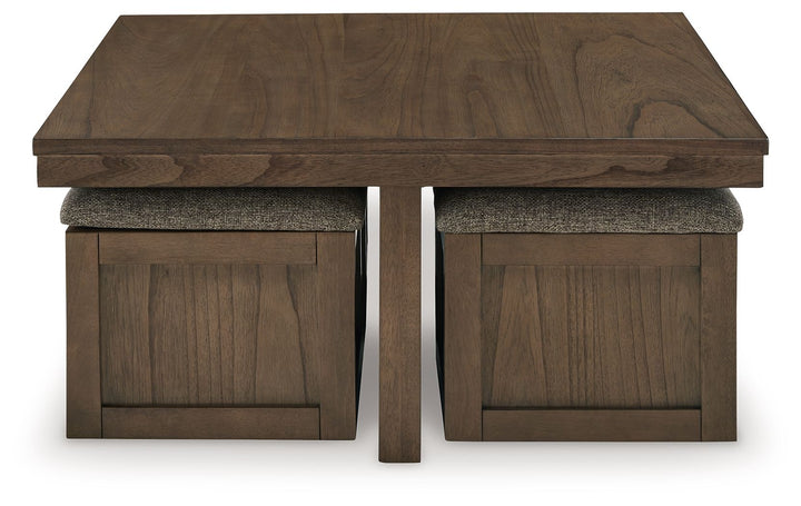 Boardernest - Cocktail Table With 4 Stools (Set of 5) - Brown