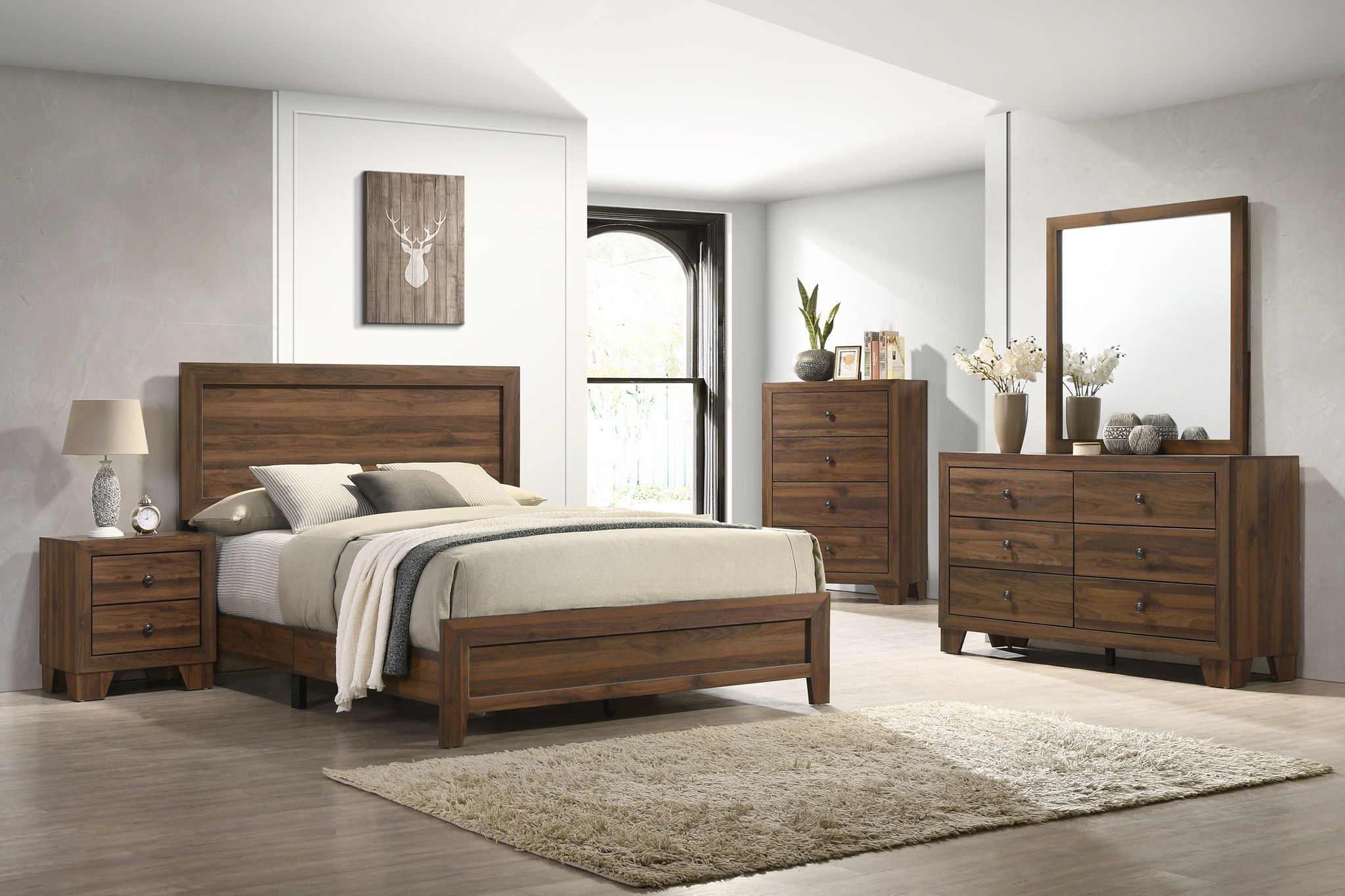 MILLIE BED IN ONE BOX -BROWN CHERRY
