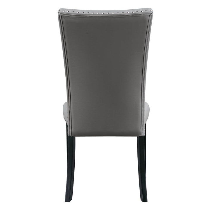 Caralin - Side Chair (Set of 2) - Gray Synthetic Leather & Black