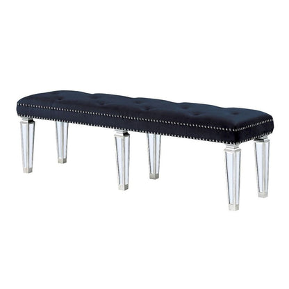 Varian - Bench - Dark Navy Velvet & Mirrored