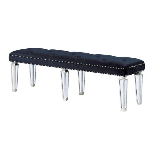 Varian - Bench - Dark Navy Velvet & Mirrored