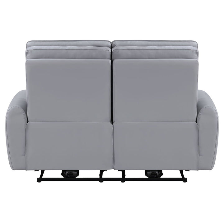 Jeromie - Power Motion Loveseat With USB Port - Gray Synthetic Leather