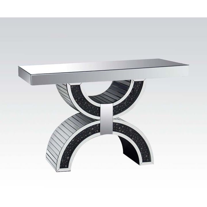 Nysa - Console Table With Faux Crystals - Mirrored