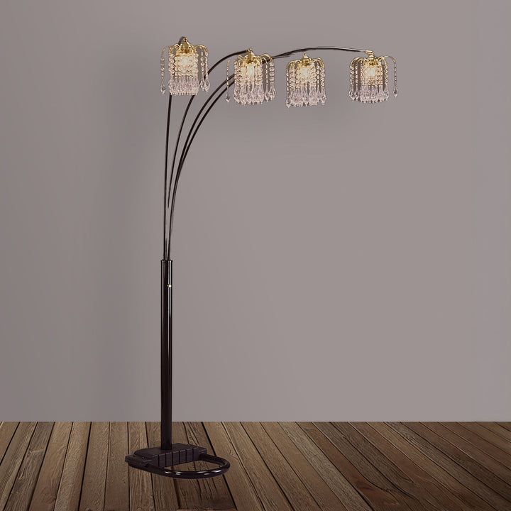 RAIN DROP ARC LAMP 84"H BLACK