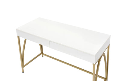 Lightmane - Vanity Desk Same 92660) - White High Gloss & Gold