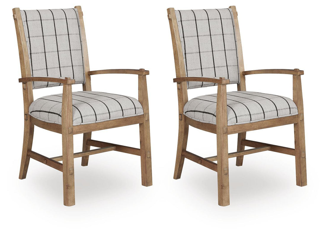 Ridgester - Dining Upholstered Arm Chair (Set of 2) - Light Brown