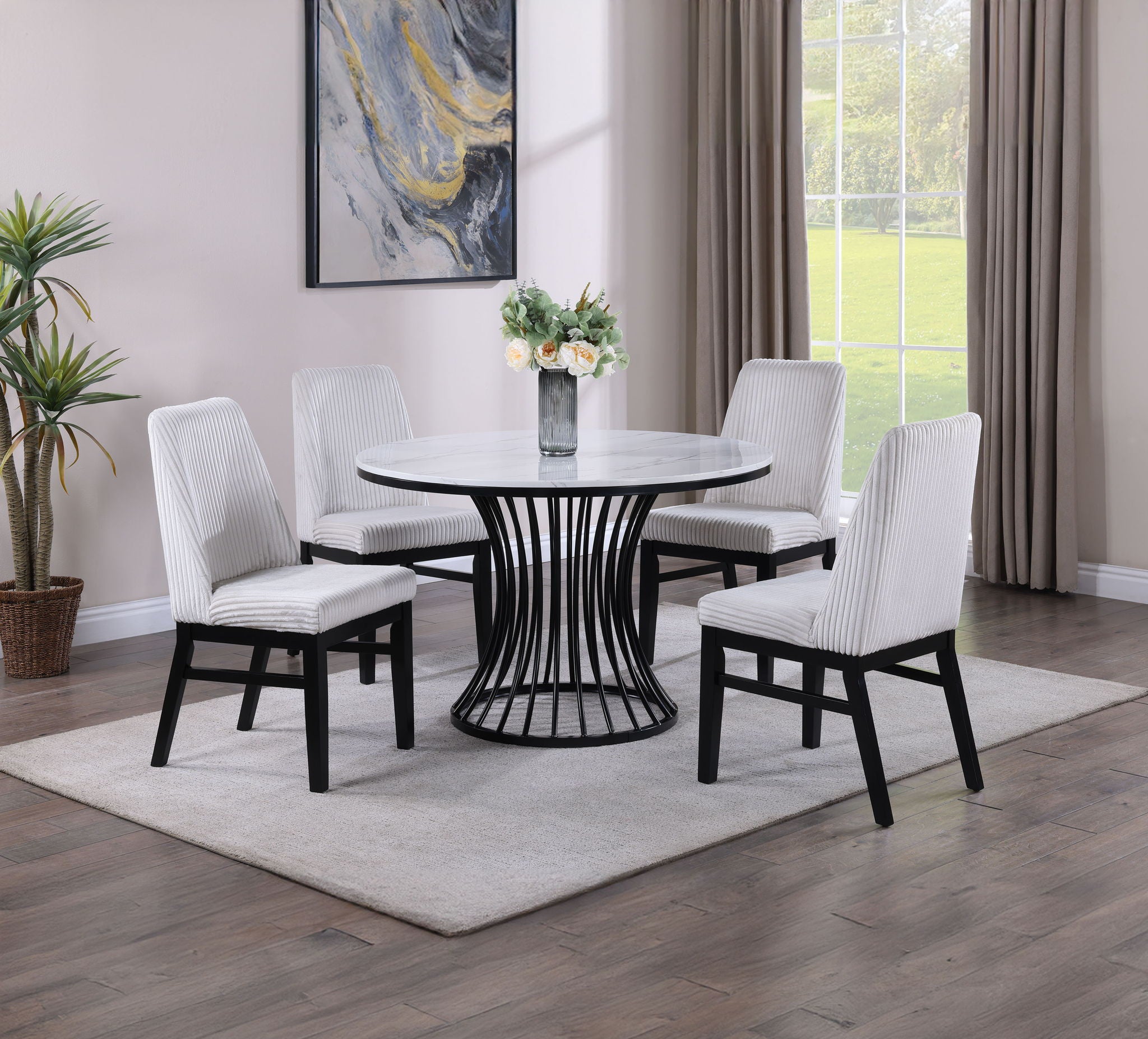 HADLEY FAUX MARBLE ROUND TABLE LEG