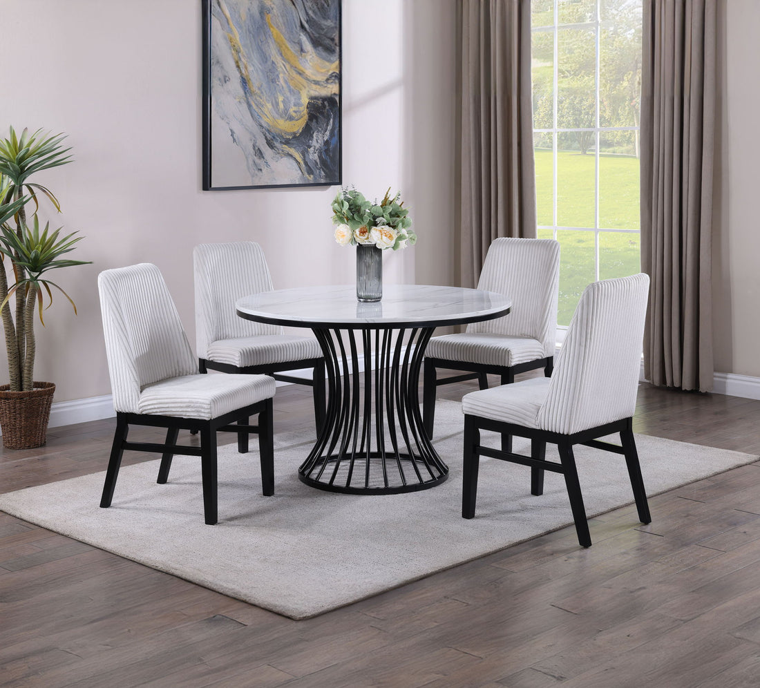 HADLEY FAUX MARBLE ROUND TABLE LEG