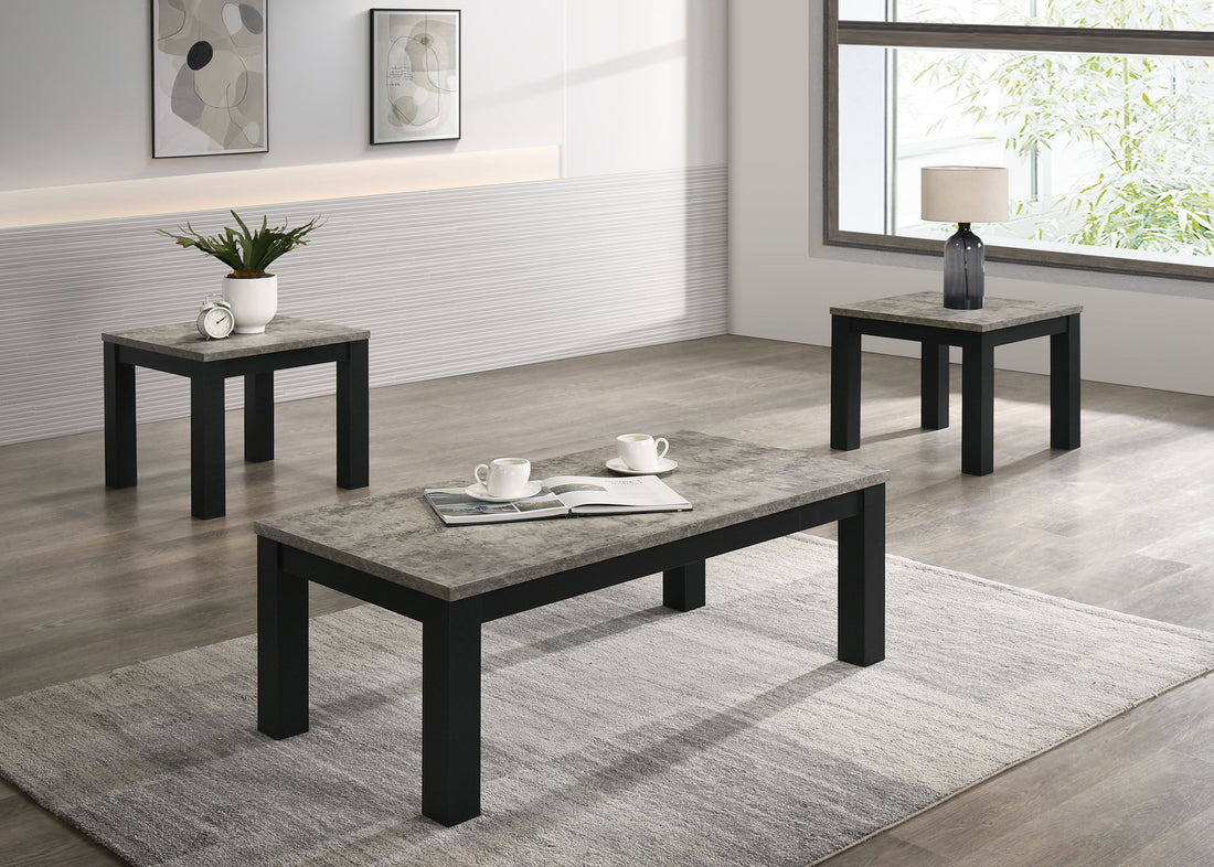 Theo - 3 Piece Cocktail Set - Concrete / Black