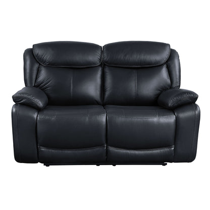 Ralorel - Motion Loveseat - Black Top Grain Leather