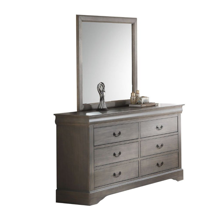 Louis Philippe III - Gray Mirror - Antique Gray